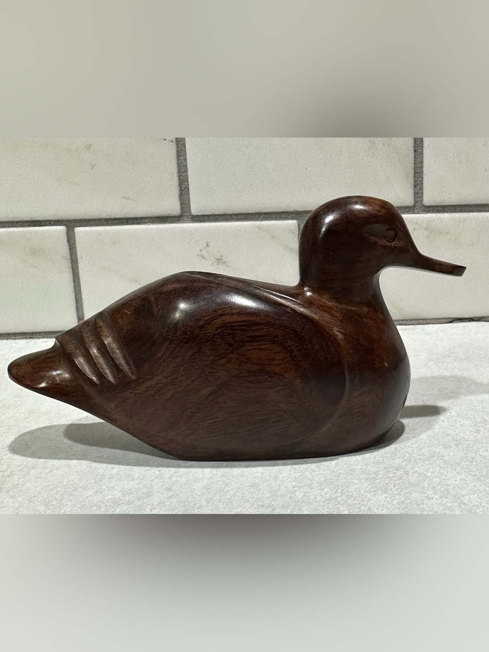 Vintage Hand Carved Ironwood Solid Wood Duck Decoy Decorative Figurine